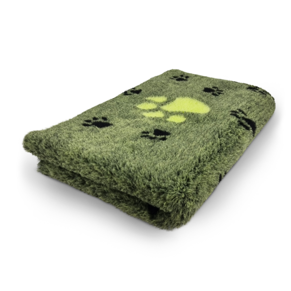 Vet Bed - 3 farbig Pfoten - Dunkelgrün Hellgrün Schwarz 75x50cm