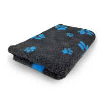 Vet Bed - 2 farbig Pfoten - Dunkelgrau - Hellblau
