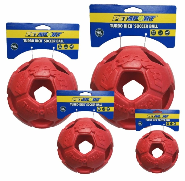 Petsport Turbo Kick Soccer Ball 10cm Rot