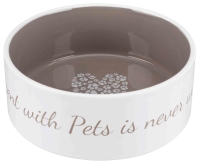 Keramiknapf - Time spent with Pets is never wasted creme/...