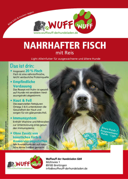 Senior/Light Nahrhafter Fisch mit Reis 12kg