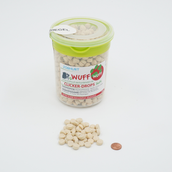 Clicker-Drops Soft Joghurt 500g (inkl. Vorratsdose - wiederverschließbar)